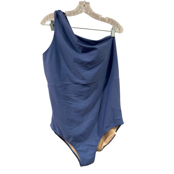 Summersalt Ruched Sidestroke Blue Mountain Swimsuit 18 Tall - Picture 2 of 5